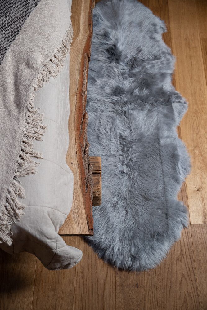 Merino Fårskinn | Lång lugg | 160x60 cm Ljusgrå 