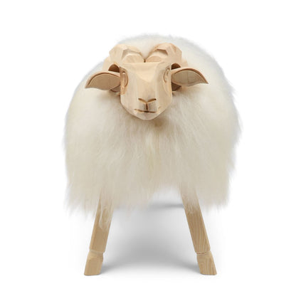 Alpin Fårskulptur Naturvit