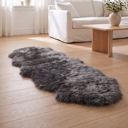 Merino fårskinn | Lång lugg | Nya Zeeland | 170x60 cm Mörkgrå
