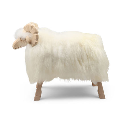 Alpin Fårskulptur Naturvit