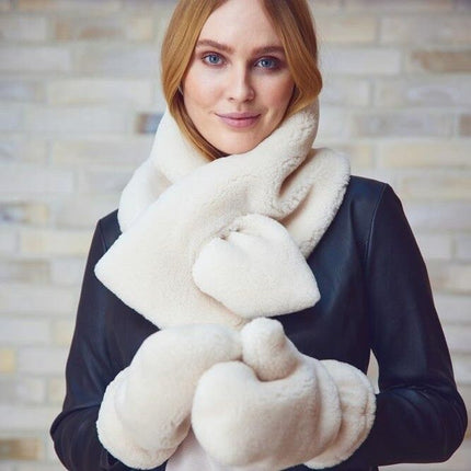 Monta Sjal | 100% Fårskinnsull Beige