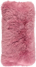 Fårskinnskudde | Lång lugg | 28x56 cm Malaga Pink