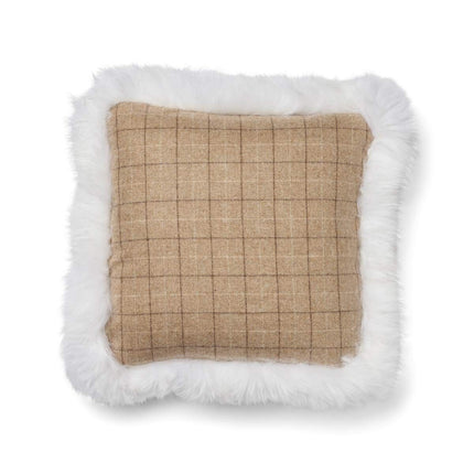 Wool Cushion | Doublesided | LW trim | 52x52 cm Oatmeal-Beige/Elfenben