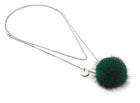 Halsband med minktofs Grön