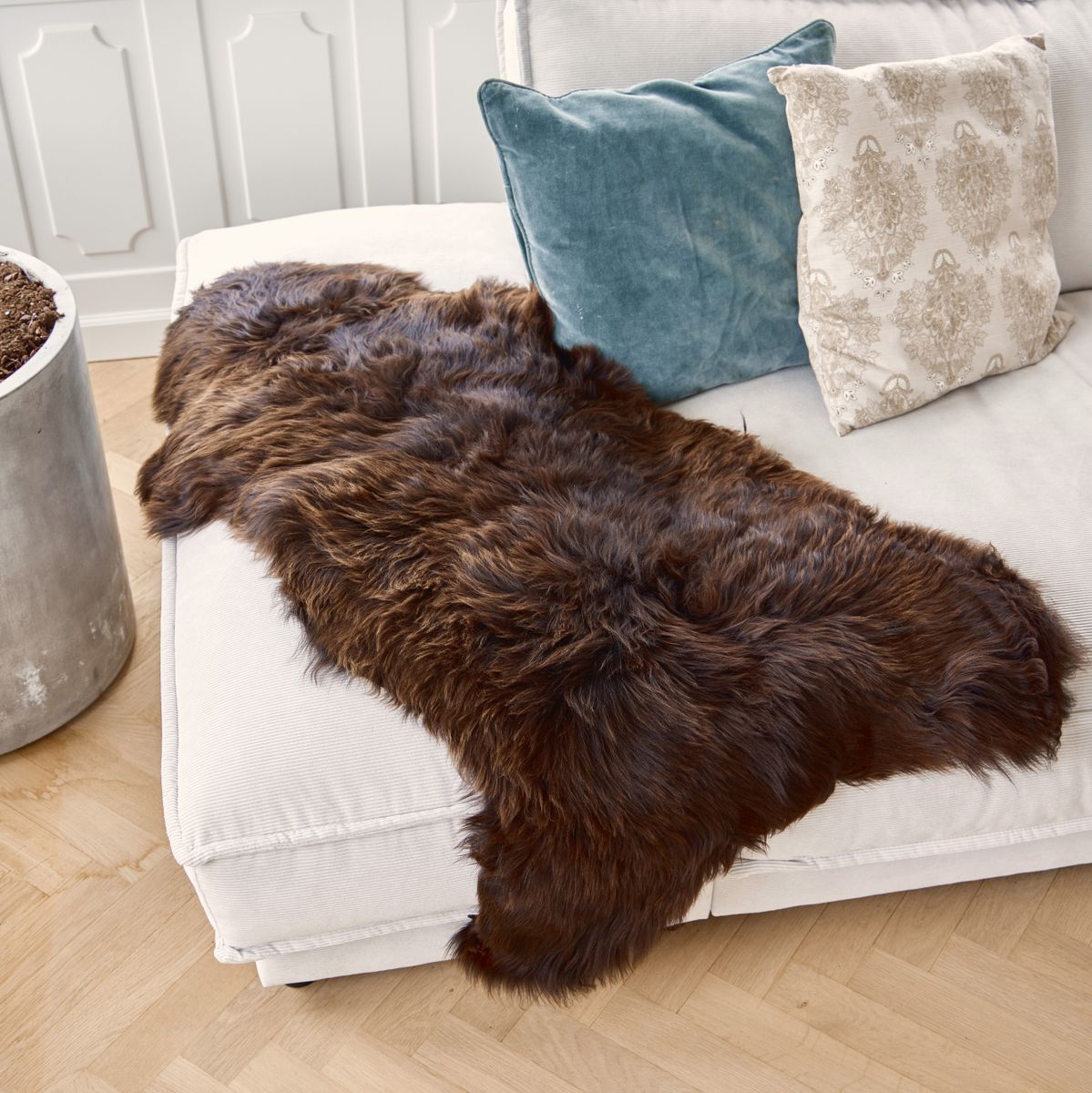 Fårskinn Premium | Ekologiskt | 120x60 cm Naturlig Brun