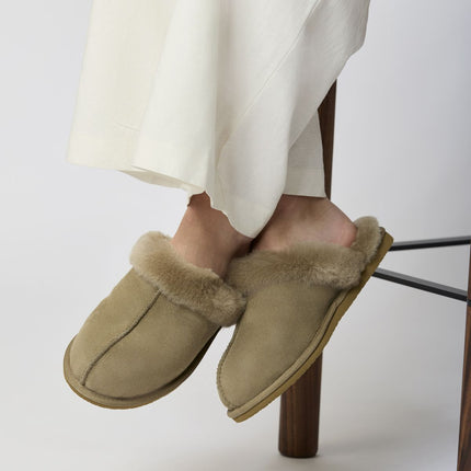 Tofflor | Fårskinn | Utan hälkappa Svart