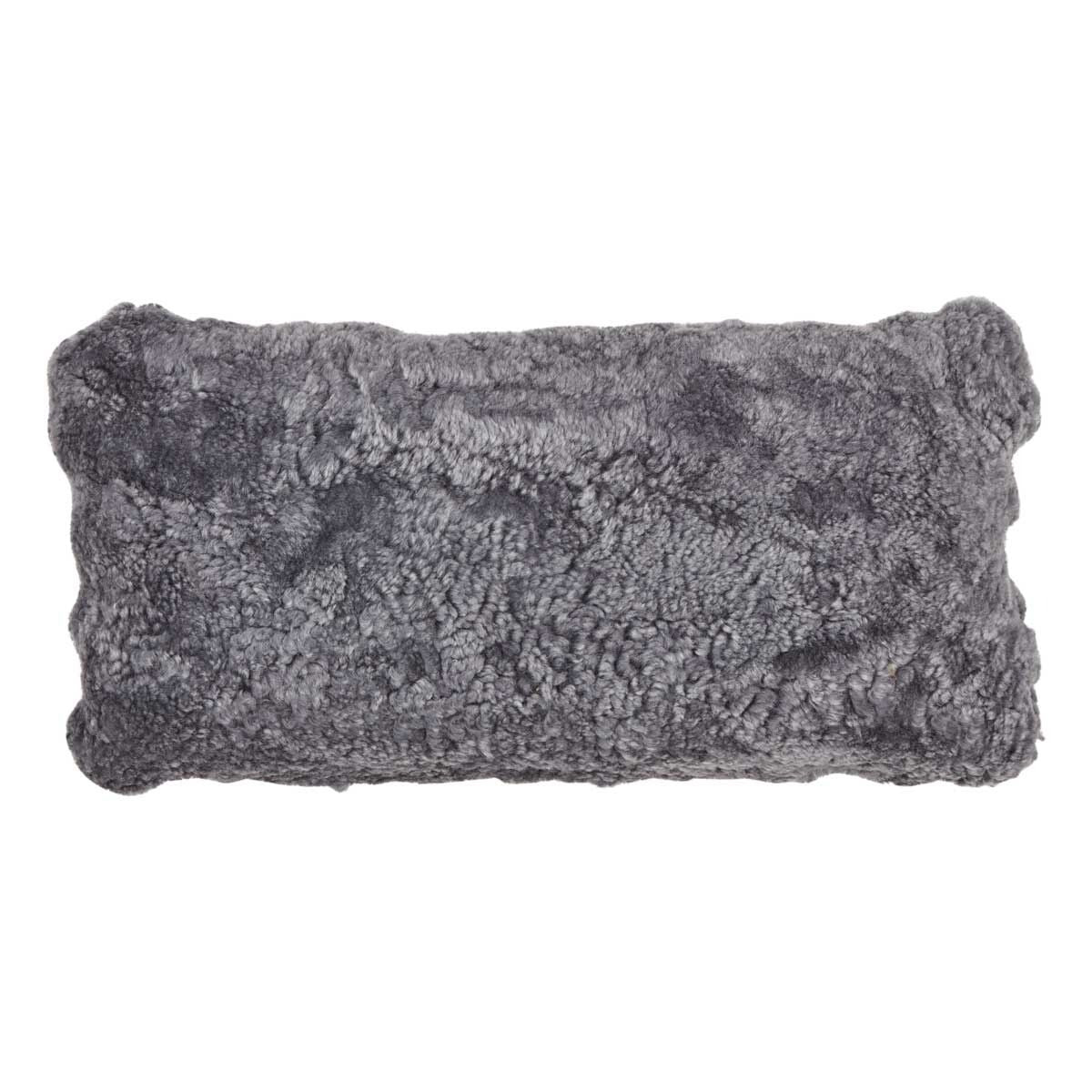 Fårskinnskudde | Kort lugg | Nya Zeeland | Dubbelsidig | 30x60 cm Ljusgrå 