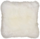 Fårskinnskudde | Lång lugg | Nya Zeeland | Läderbaksida | 50x50 cm Vit
