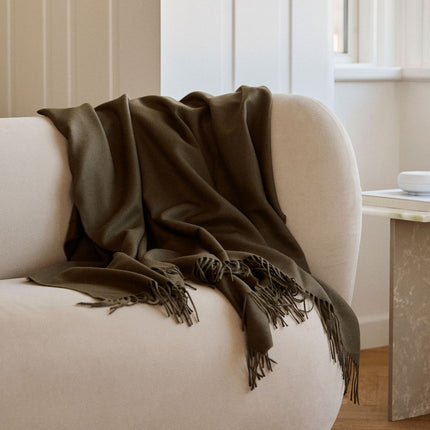 Amanda Alpacca pläd Mörk Grå