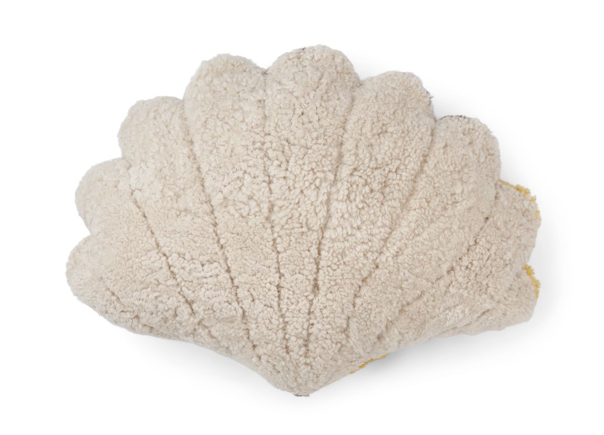 Pattern shell fårskinnskudde | Kort lugg | Nya Zeeland Gul / Ljusbrun / Beige