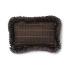 Checked Collection | Ullkudde | Lång lugg | Dubbelsidig | 52x52 cm | 34x52 cm Rutig Mörkgrön / Valnöt