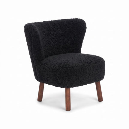 Emily Lounge Chair | Kort lugg Svart