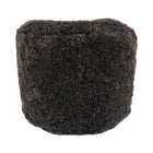 Sittpuff Cylinder | Fårskinn | Kort lugg | D44x33 cm Choklad