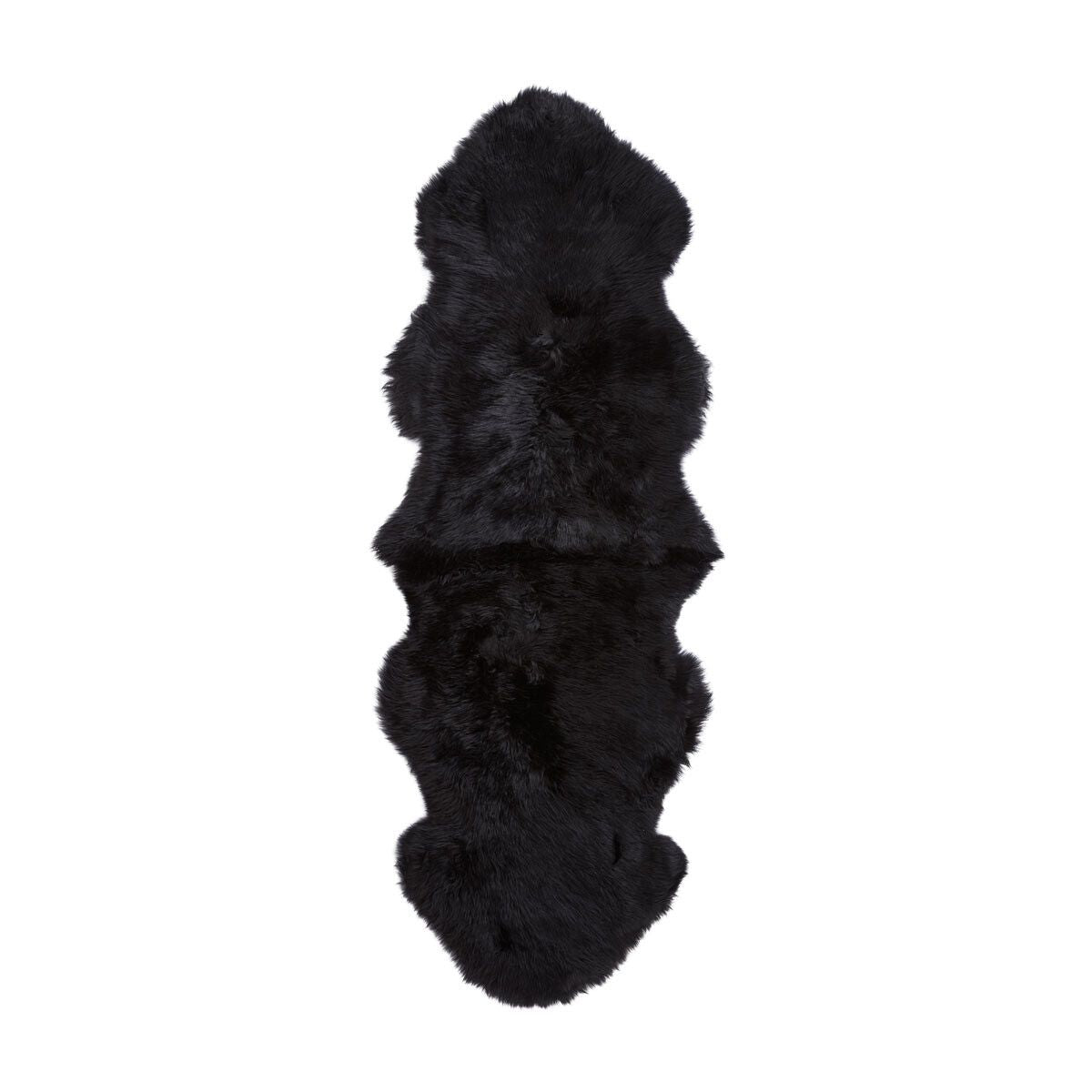 Merino Fårskinn | Lång lugg | 160x60 cm Svart