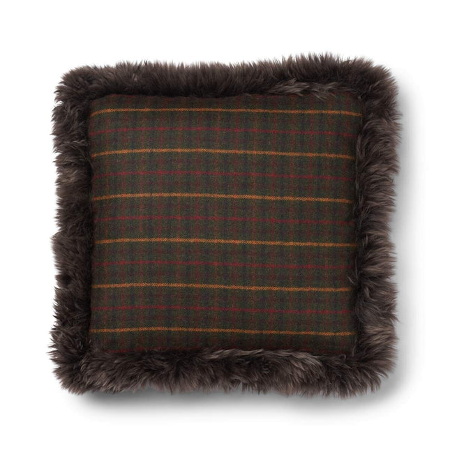 Checked Collection | Ullkudde | Lång lugg | Dubbelsidig | 52x52 cm