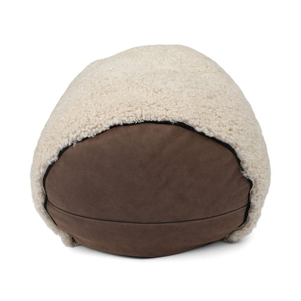 Sittpuff Cylinder | Fårskinn | Kort lugg | D44x33 cm Pearl