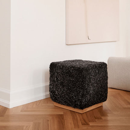 Fotpall/Sittpuff Benjamin | Polstrad Koksgrå