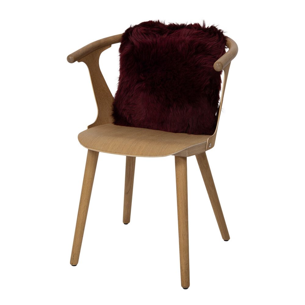 Fårskinnskudde | Lång lugg | Nya Zeeland | 40x40 cm Bordeaux