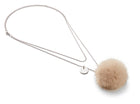 Halsband med minktofs Palomino Beige