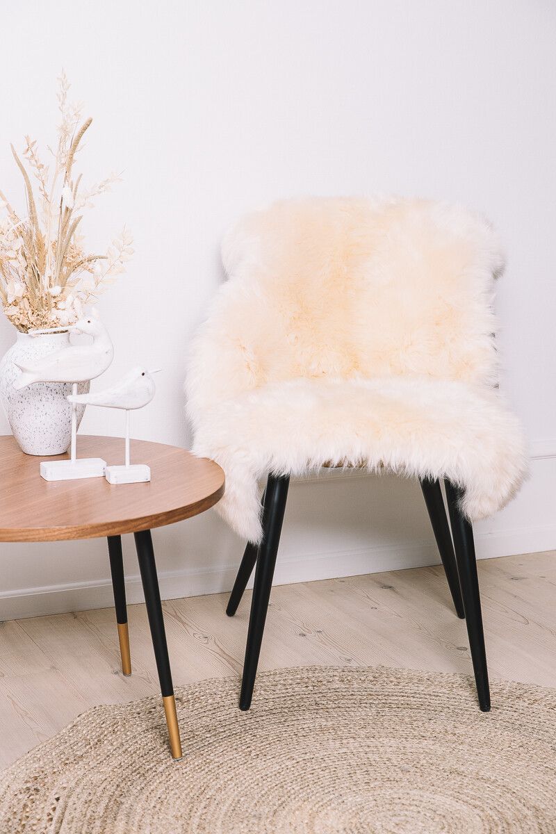 Fårskinn [populär] | Till stol | Lång lugg | 90x60 cm Mörk Rosa