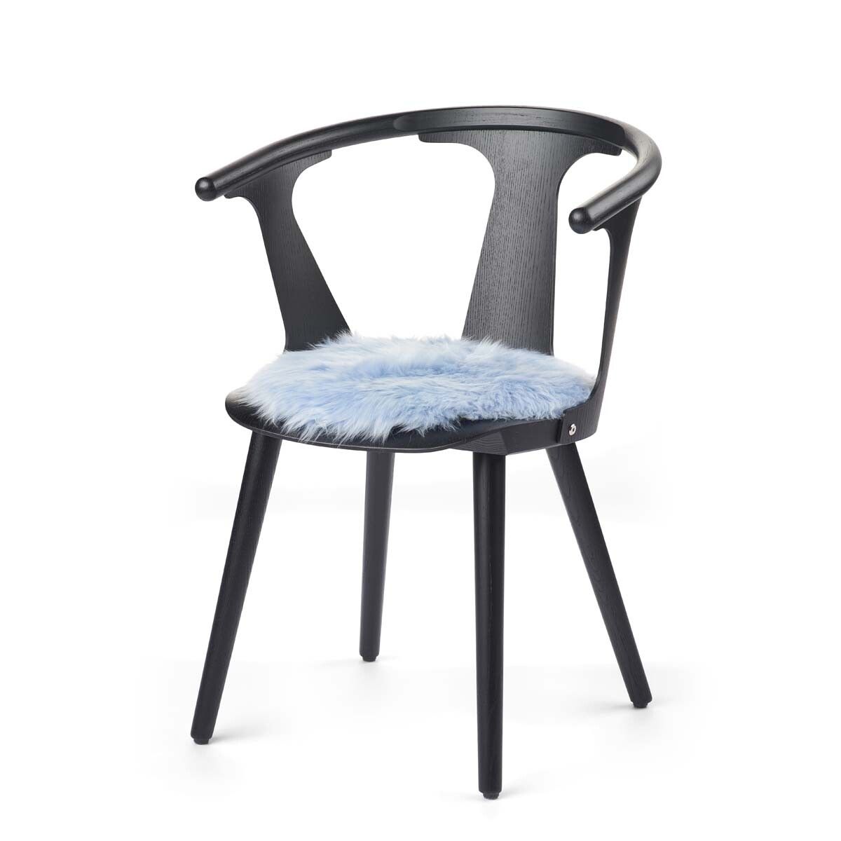 Stolsdyna | Fårskinn | Lång lugg | D38 cm Ljusblå