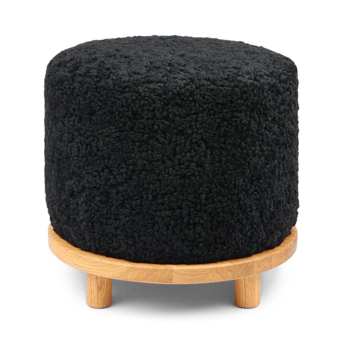 Simon pouf | Kort lugg | D46xH42 cm Svart