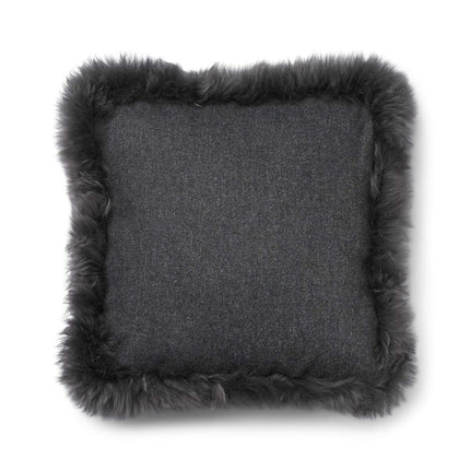 Wool Cushion | LW trim  | 52x52 cm Sten/stål