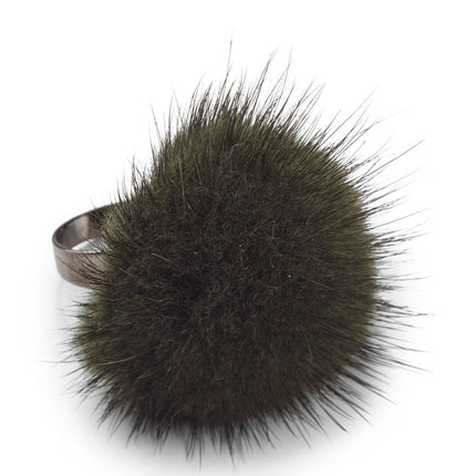 Pom Pom Ring Khaki