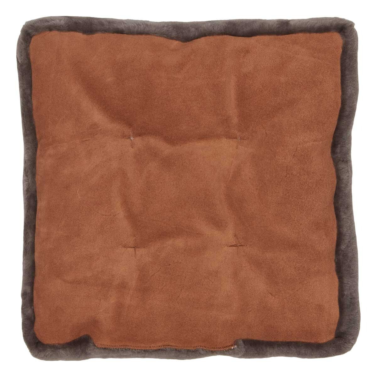 Stolsdyna | Fårskinn Mockasin | 45x45 cm Mörk Grå