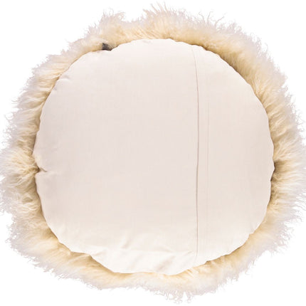 Fårskinnskudde | Lockig | Tibet | Ø38/45/62 cm Gyllene Vit
