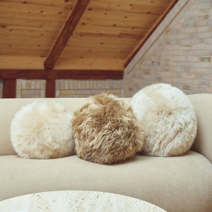 Angelite kudde | Lång lugg | Nya Zeeland | Ø25/30/35 cm Svart