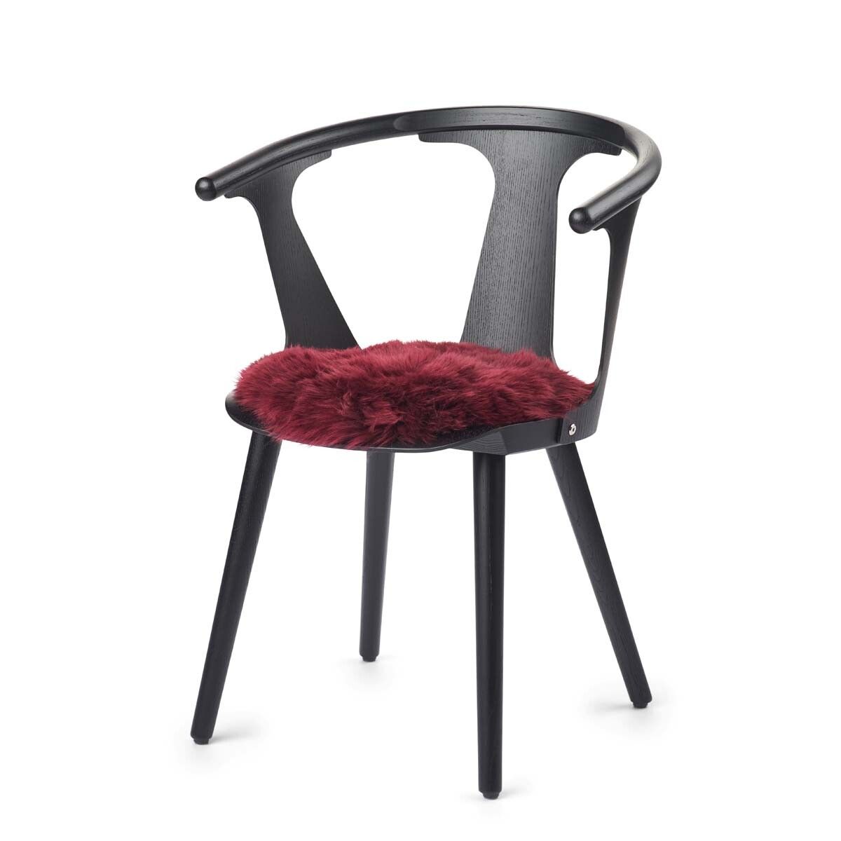 Stolsdyna | Fårskinn | Lång lugg | D38 cm Bordeaux
