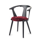 Stolsdyna | Fårskinn | Lång lugg | D38 cm Bordeaux