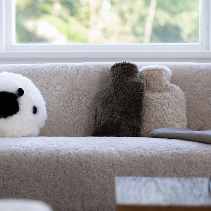 Värmekudde | Fårskinn | Kort lugg | 37x27 cm Koksgrå