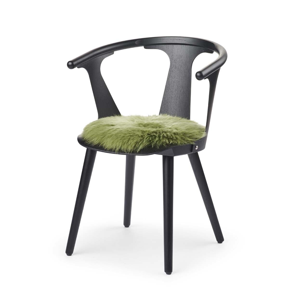 Stolsdyna | Fårskinn | Lång lugg | D38 cm Grön