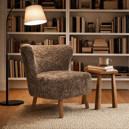 Emil Lounge Chair | Kort lugg Koksgrå