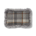 Checked Collection | Ullkudde | Lång lugg | Dubbelsidig | 52x52 cm | 34x52 cm Rutig – Grå/Ljusgrå