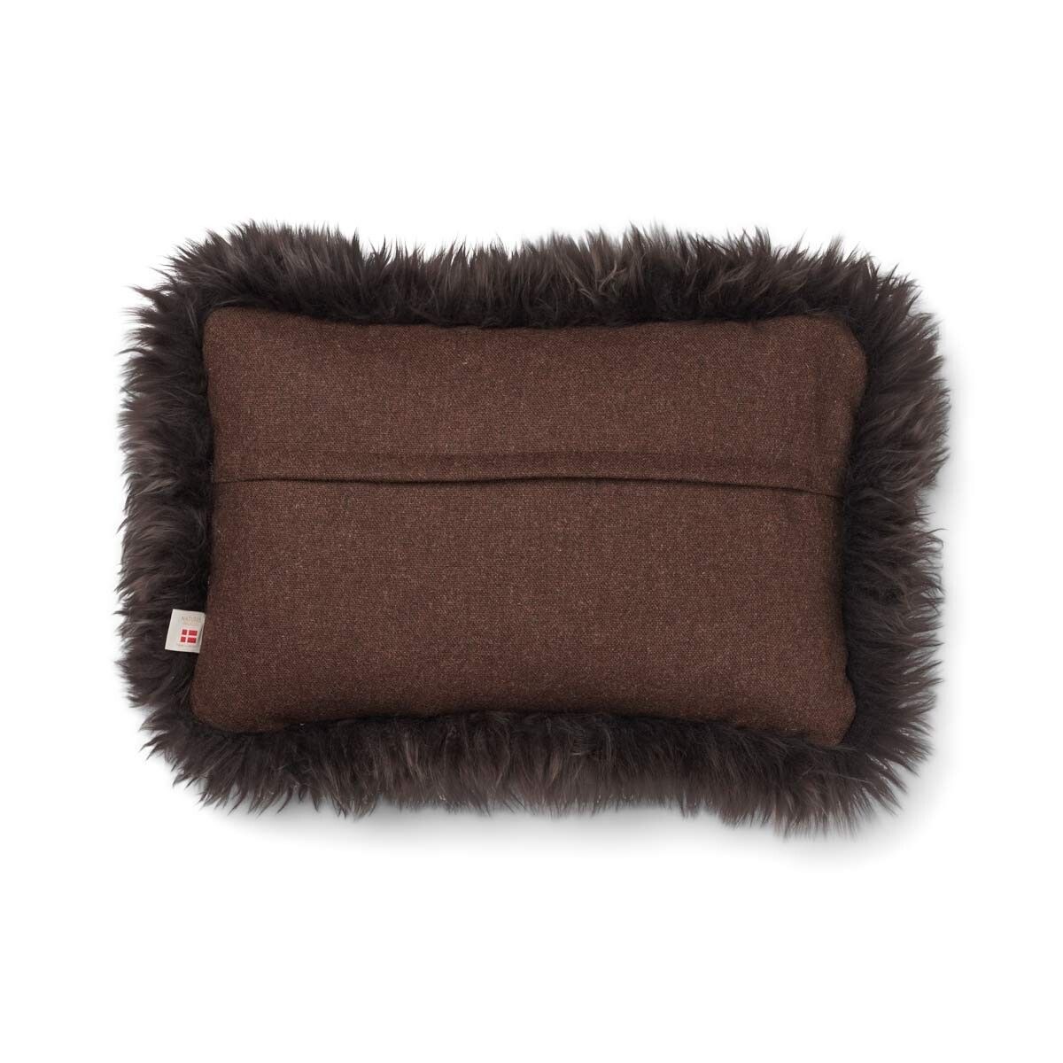 Classic Collection | Ullkudde | Lång lugg | Dubbelsidig | 52x52 cm | 34x52 cm Brun / Valnötsbrun