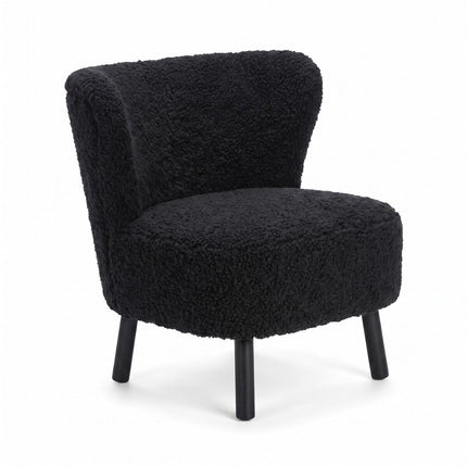 Emil Lounge Chair | Kort lugg Svart