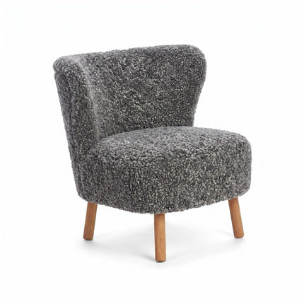 Emil Lounge Chair | Kort lugg Grå