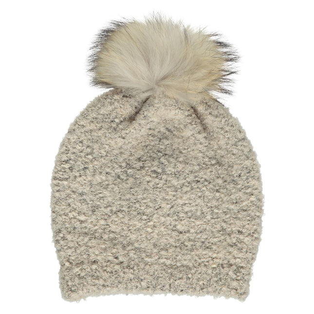 Samantha barnmössa | 100% Ull | Tvättbjörnspäls