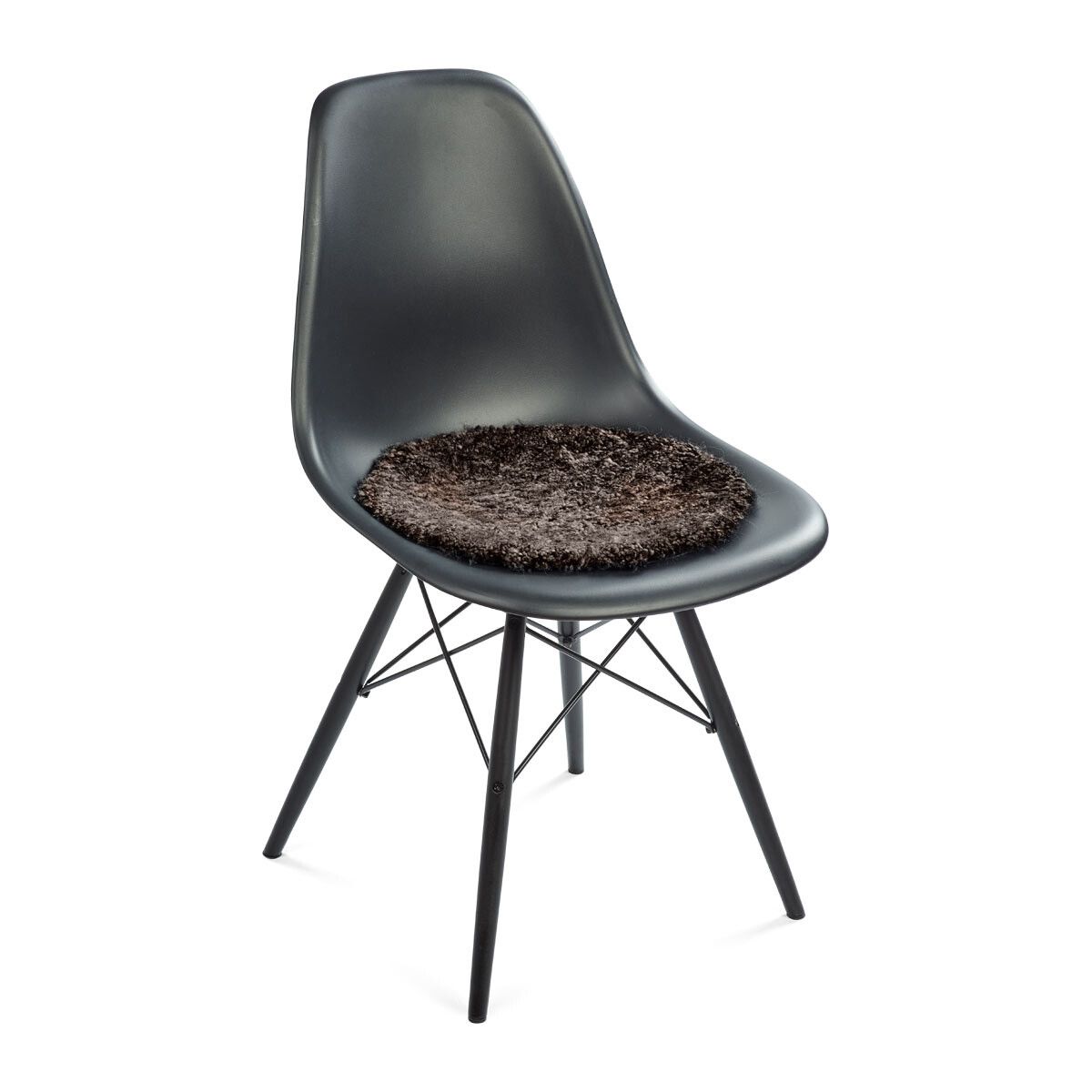 Stolsdyna | Fårskinn | Kort lugg | D38 cm Cappuccino