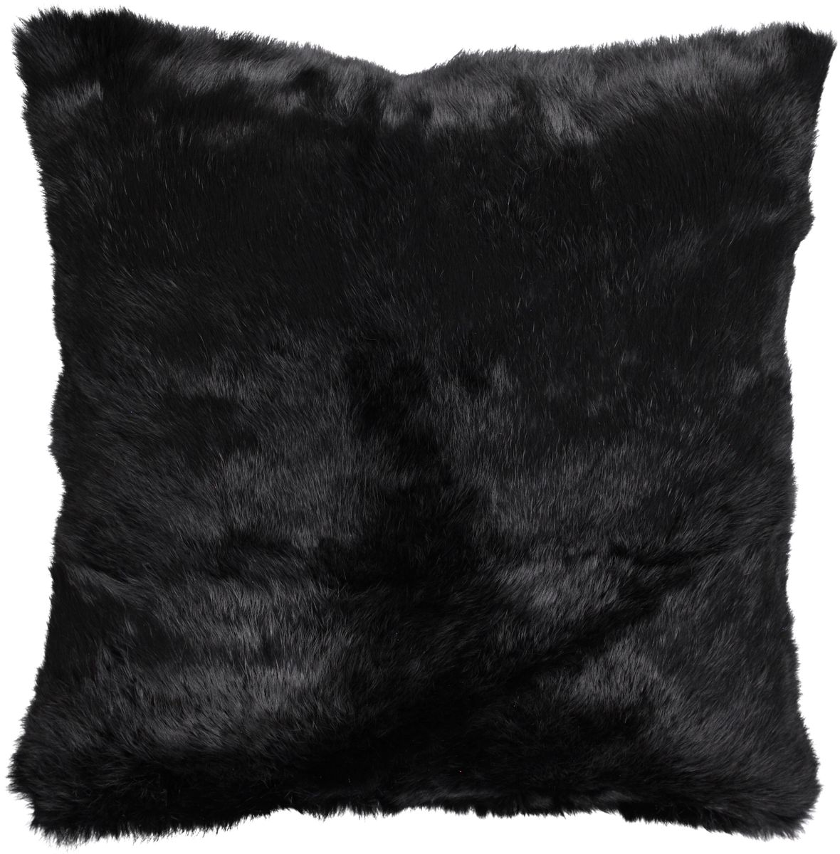 Kudde | Kaninpäls | 40x40 cm Svart