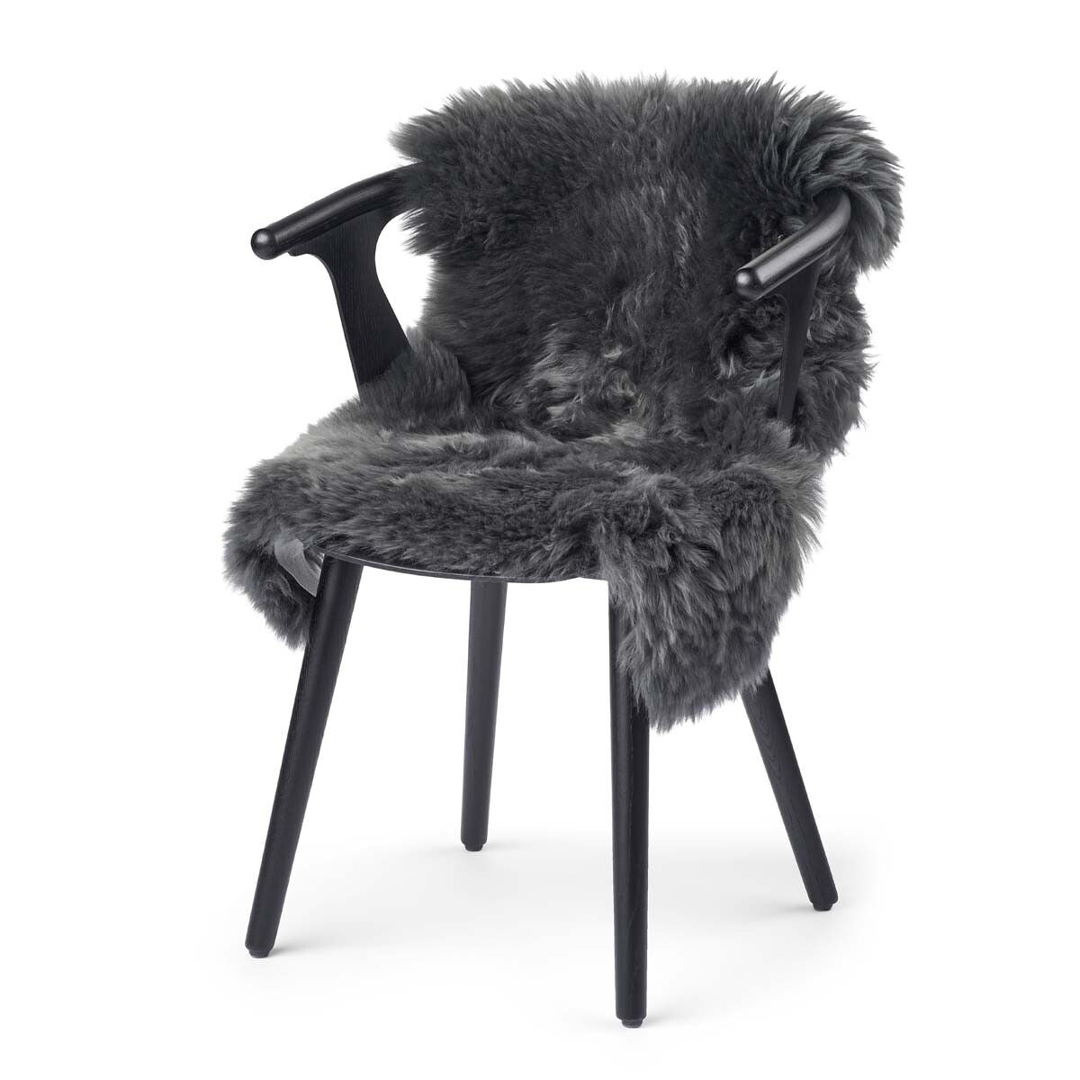 Fårskinn Premium | Lång lugg | 90x60 cm Mörkgrå