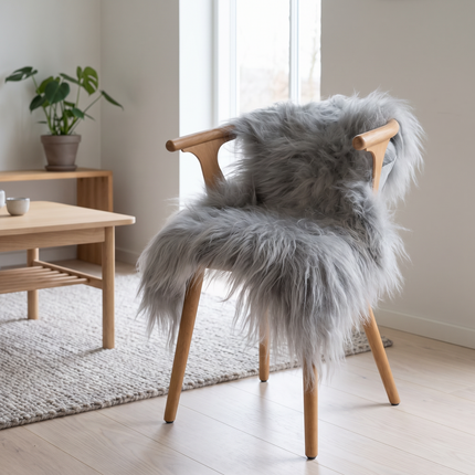 Isländskt fårskinn | Infärgat | 90 + cm Silver