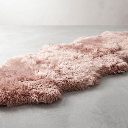 Merino fårskinn | Lång lugg | Nya Zeeland | 170x60 cm Rosa