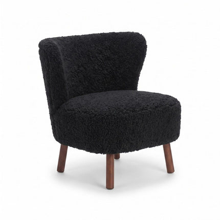 Emil Lounge Chair | Kort lugg Svart