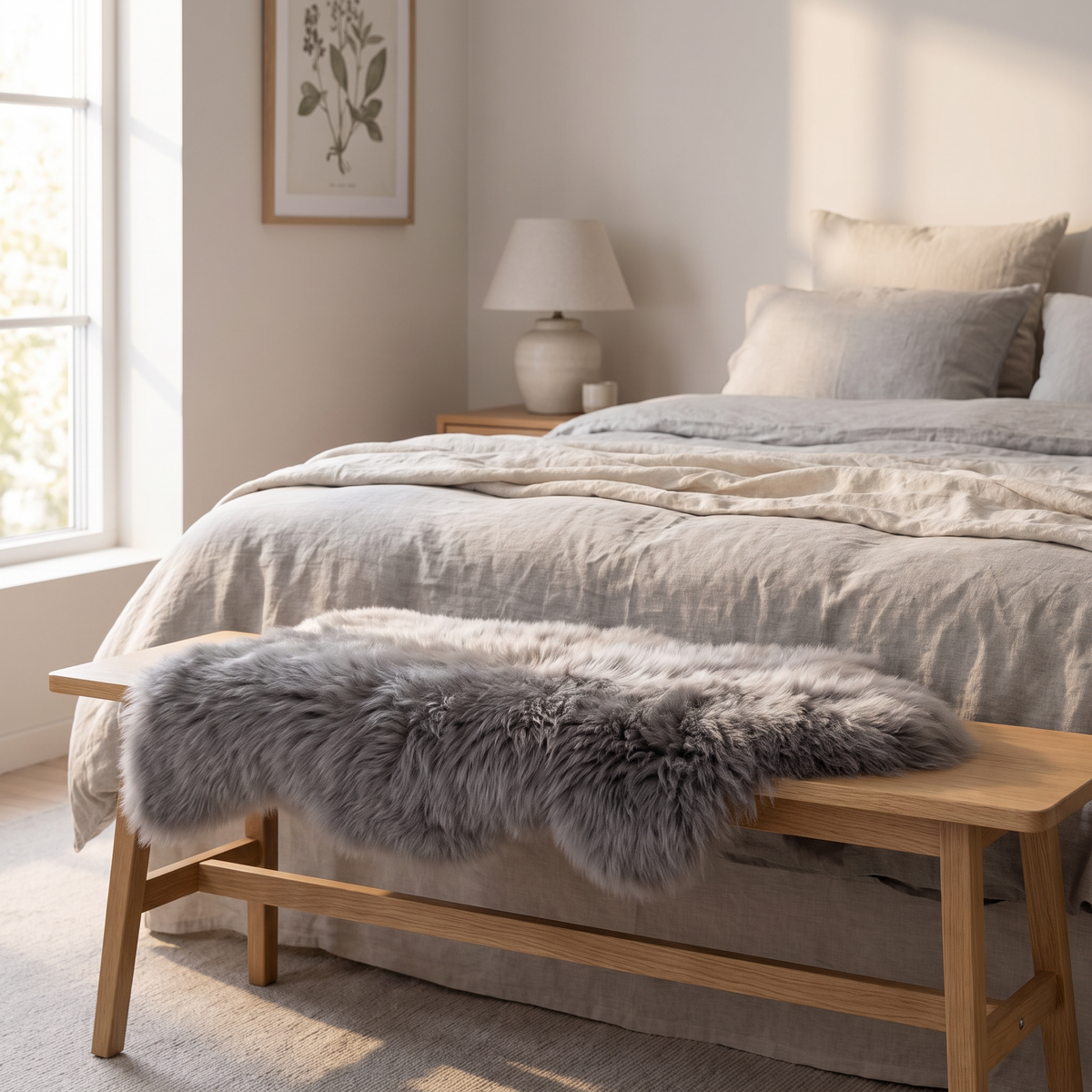 Fårskinn [populär] | Till stol | Lång lugg | 90x60 cm Beige