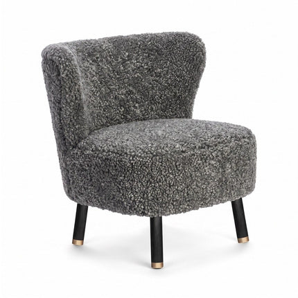 Emil Lounge Chair | Kort lugg Grå