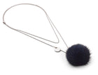Halsband med minktofs Navy